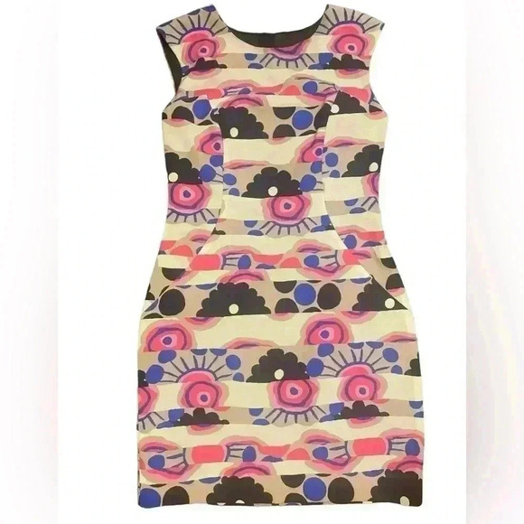 Milly Mixed Printed Sheath Dress Size 4 - Picture 3 of 10